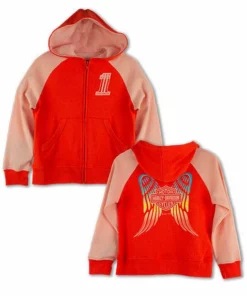 SGI Harley-Davidson® Lil' & Big Girls' Pink Knit Zip-Up Hoody Kids