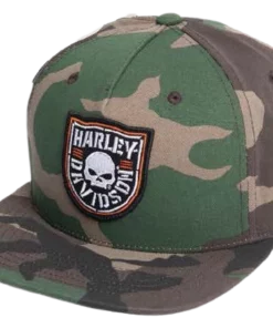 Superstition Harley-Davidson Harley-Davidson® Shield Skull Snapback Flat Brim Baseball Cap, Camo