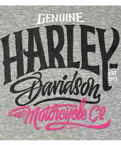 Superstition Harley-Davidson Kids Harley-Davidson® Little Girls' Long Sleeve Tee, Rib Knit Cotton Blend Top - Gray