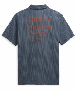 Harley-Davidson® Men's Railroad Stripe Mechanic's Short Sleeve Shirt, 96422-21VM