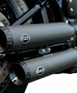 Parts Unlimited Pipes S & S Cycle® Grand National Race Mufflers For Softail - Black, 1801-1360