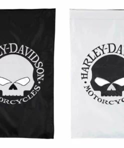Evergreen Harley-Davidson® Willie G Skull Reversible Applique Flag-Black/White, 44 X 28 In.