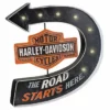 Ace Branded Home Harley-Davidson® Road Starts Here Bar & Shield Marquee Metal Pub Sign HDL-15519