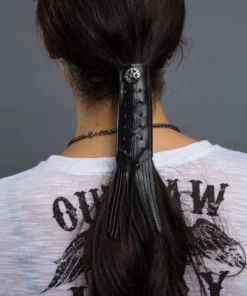 Hair Glove® Star Concho W/ Fringe Leather Pony Tail