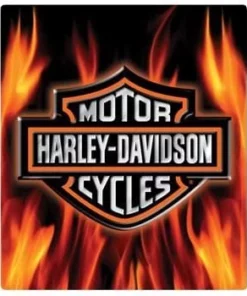 Ande Rooney Home Harley Davidson® Dealer Exclusive Bar & Shield Flame Logo Embossed Tin Sign, 2011291