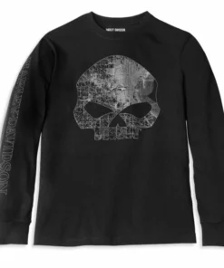 Harley-Davidson® Men's Milwaukee Map Skull Long Sleeve Tee, 96065-22VM