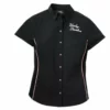 Harley-Davidson® Women's Iconic Button Front Stripe Detail Shirt, 96113-22VW 1 Harley-Davidson® Women's Iconic Button Front Stripe Detail Shirt, 96113-22VW