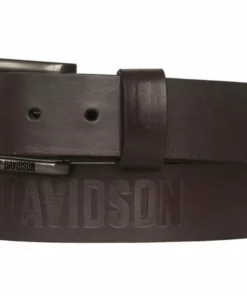 American Accessories Men's Belts & Buckles Harley-Davidson® Men's Vintage Race H-D Name Brown Leather Belt
