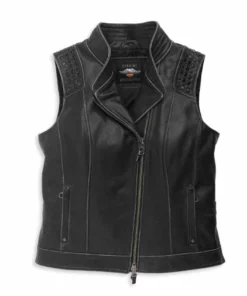 Harley-Davidson® Women's Electra Studded Leather Vest, 97005-22VW