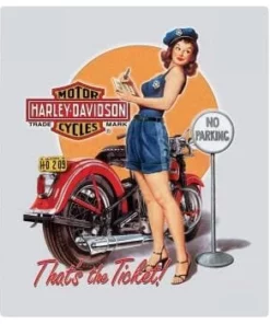 Ande Rooney Harley Davidson® Hot Ticket Babe Embossed Tin Sign 2010511
