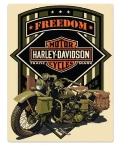 Ande Rooney Harley-Davidson® Freedom Green Military Embossed Tin Sign