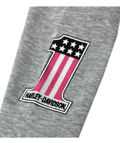 SGI Kids Harley-Davidson® Little Girls' 2 Piece Set, Knit Long Sleeve Tee & Pant Set- Gray