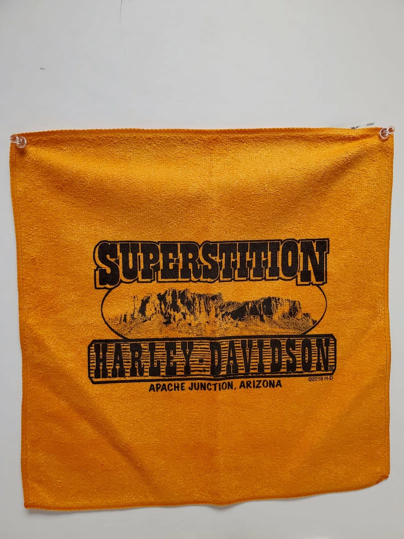 Superstition Harley-Davidson® Dealership Logo Custom Shop Towel, Orange 4 Superstition Harley-Davidson® Dealership Logo Custom Shop Towel, Orange