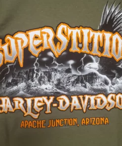 Superstition Harley-Davidson Dealership T-Shirts Harley-Davidson® Men's Lightning H-D Short Sleeve T-Shirt, Fatigue Green