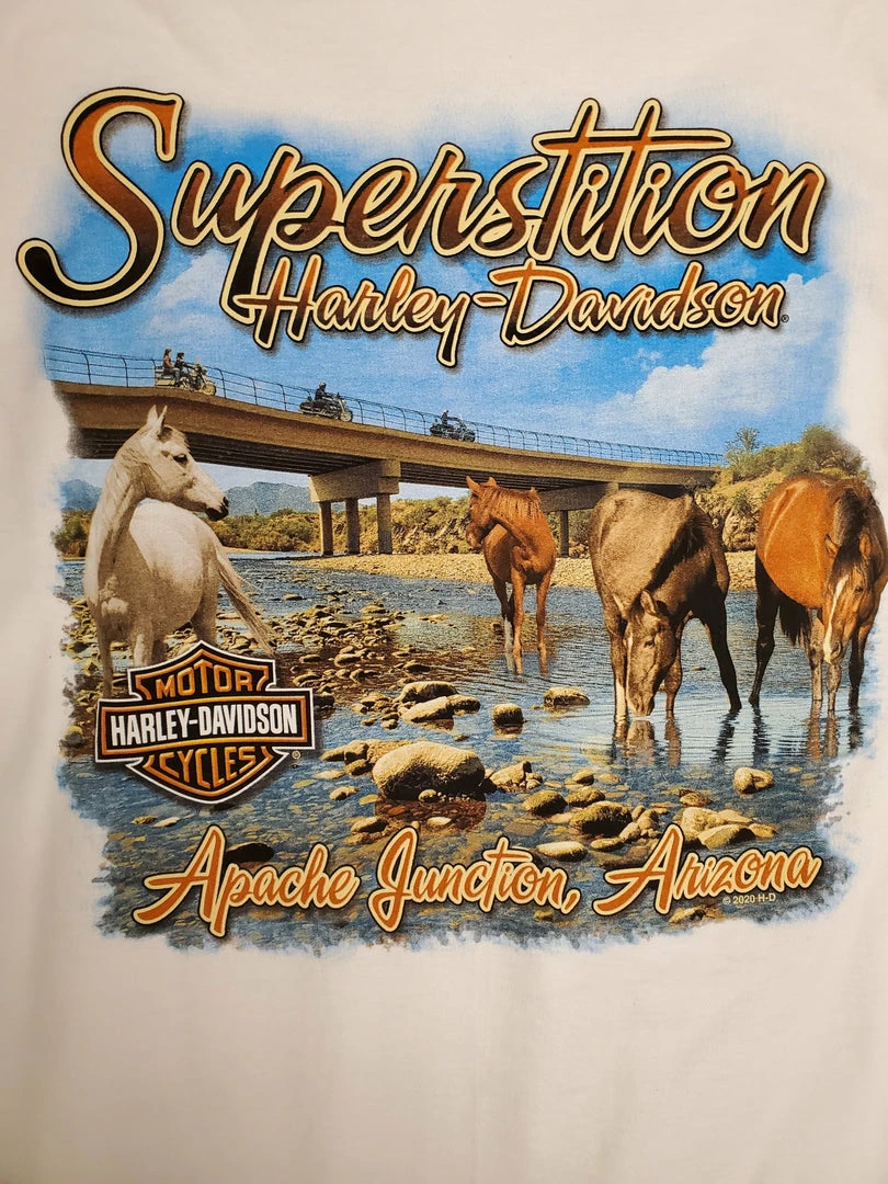 Superstition Harley-Davidson Harley-Davidson® Women's Faded States Short Sleeve Tee, White 4 Superstition Harley-Davidson Harley-Davidson® Women's Faded States Short Sleeve Tee, White