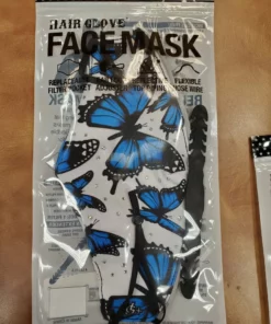 Facemasks Hair Glove® Blue Monarch W/ Gems Face Mask Set, 53240
