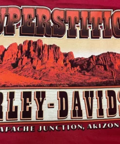Superstition Harley-Davidson Harley-Davidson® Men's Getaway Logo Long Sleeve Tee, Maroon Dealership T-Shirts