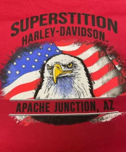 Superstition Harley-Davidson Harley-Davidson® Men's Getaway Eagle Long Sleeve Tee, Maroon Dealership T-Shirts