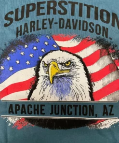 Superstition Harley-Davidson Harley-Davidson® Men's Blur Eagle Long Sleeve Tee, Indigo Blue