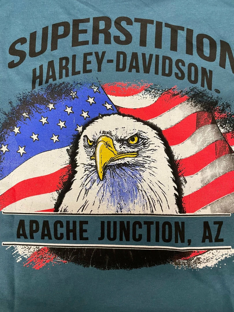 Superstition Harley-Davidson Harley-Davidson® Men's Blur Eagle Long Sleeve Tee, Indigo Blue 3 Superstition Harley-Davidson Harley-Davidson® Men's Blur Eagle Long Sleeve Tee, Indigo Blue
