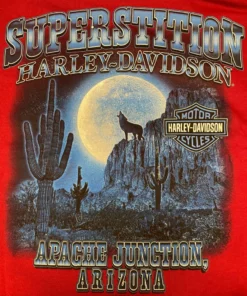 Superstition Harley-Davidson Dealership T-Shirts Harley-Davidson® Men's Getaway Coyote Moon Long Sleeve Tee, Maroon