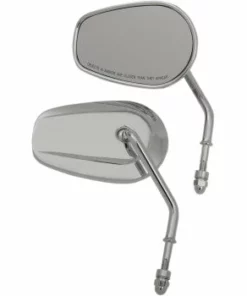 Drag Specialties® OEM-Style Teardrop Mirror Replacement Mirrors - Short Stem - Chrome, 0640-1307