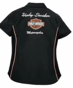 Harley-Davidson® Women's Iconic Button Front Stripe Detail Shirt, 96113-22VW