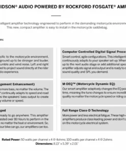 Audio & Batteries Harley-Davidson® Audio Powered By Rockford Fosgate - Amplifier 400W 4-Channel (Secondary)