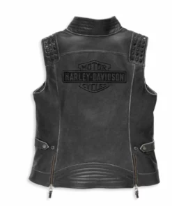 Harley-Davidson® Women's Electra Studded Leather Vest, 97005-22VW