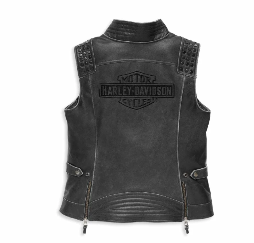 Harley-Davidson® Women's Electra Studded Leather Vest, 97005-22VW 4 Harley-Davidson® Women's Electra Studded Leather Vest, 97005-22VW