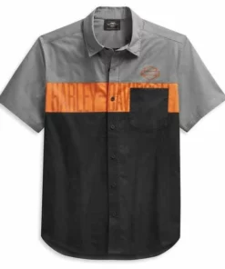 Harley-Davidson® Men's Medium Color-block Pocket Logo Short Sleeve Shirt 99027-21VM