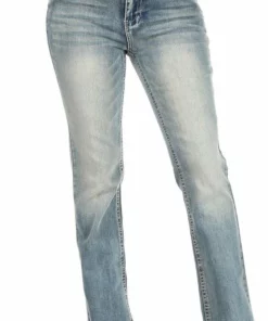 Pants & Chaps Platinum Plush® Women's Skull Rhinestone Denim Bus Stop Jeans, Style #4042