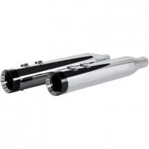 Pipes Khrome Werks® 4.50" HP-Plus Slip-On Mufflers Chrome W/ Black Turbine Tip, 1801-1257