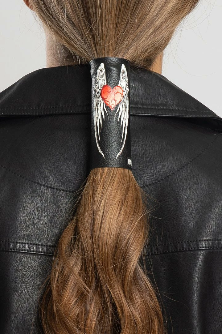 Hair Glove® Women's Heart & Wings 4" Pony Tail 3 Hair Glove® Women's Heart & Wings 4" Pony Tail