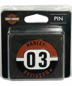 Symbol Arts Harley-Davidson® 1.5 Inch. Bold '03 H-D Text Metal Pin, Gloss Black Finish