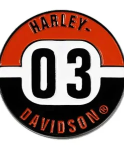Symbol Arts Harley-Davidson® 1.5 Inch. Bold '03 H-D Text Metal Pin, Gloss Black Finish