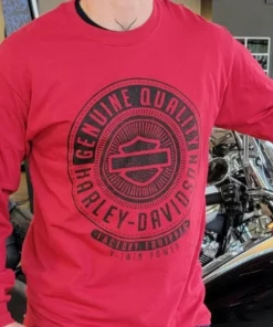 Superstition Harley-Davidson Harley-Davidson® Men's Getaway Logo Long Sleeve Tee, Maroon Dealership T-Shirts