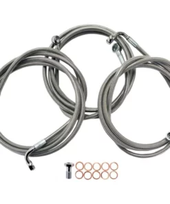 Parts Unlimited Bike Closeouts LA Choppers® Braided Stainless Brake Line Kit For Ape Hangers, 1741-3905