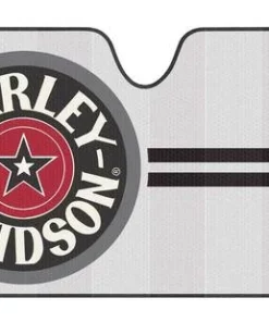 Plasticolor Auto & Garage Harley-Davidson® Universal Accordion Auto Sunshade, Star Circle Logo- Matte White 3934W