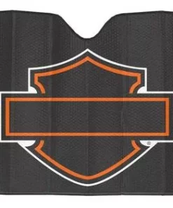 Plasticolor Harley-Davidson® Bar & Shield Logo Accordion Auto Sunshade - Matte Black 3948W Auto & Garage