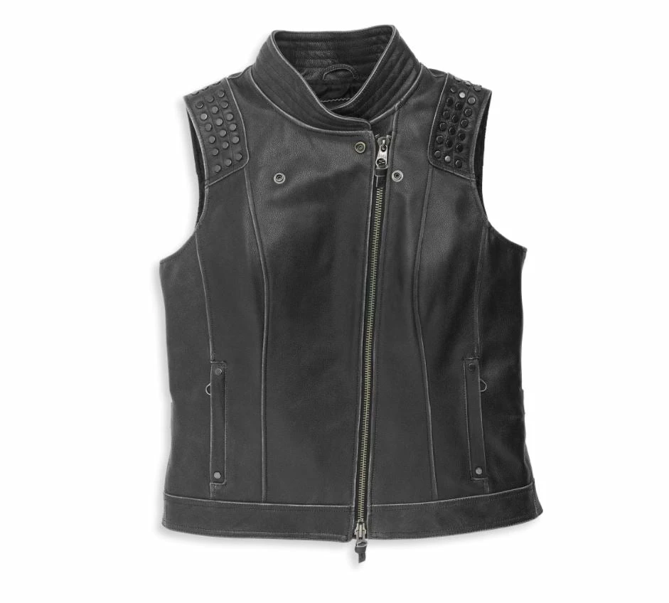 Harley-Davidson® Women's Electra Studded Leather Vest, 97005-22VW 5 Harley-Davidson® Women's Electra Studded Leather Vest, 97005-22VW