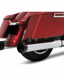 Rhinehart Rinehart Racing® 4-1/2" DBX45 Slip-On Mufflers Chrome With Black End Caps, 500-0185 Pipes