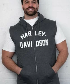 Superstition Harley-Davidson Sweaters & Hoodies Harley-Davidson® Men's XL Infinity Sleeveless Hoodie, Charcoal