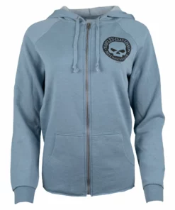 Superstition Harley-Davidson Sweater & Hoodies Harley-Davidson® Women's Washed Willie G Zip-Up Hoodie, Blue