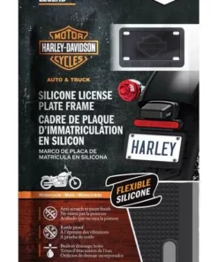 Custom Dynamics Harley-Davidson® Silicone Motorcycle License Plate Frame, Bar & Shield - Black