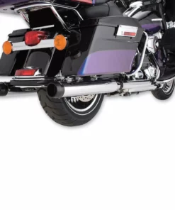 Rhinehart Rinehart Racing® 4" Slip-On Mufflers Chrome W/ Black End Caps, 500-0102