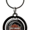 Plasticolor Harley-Davidson® Classic Bar & Shield Logo Spinner Key Chain - Black/Orange 4528 Auto & Garage
