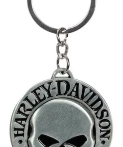 Plasticolor Harley-Davidson® Metal Key Chain, Classic Willie G Skull Logo - Silver & Black $10 & Under