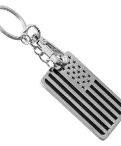 Plasticolor Harley-Davidson® 2-Sided Americana Carbon Fiber Metal Key Chain - Silver Finish 4540