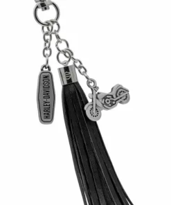 Plasticolor Harley-Davidson® Bar & Shield Tassel With Motorcycle Charms Key Chain - Black 4541 Auto & Garage